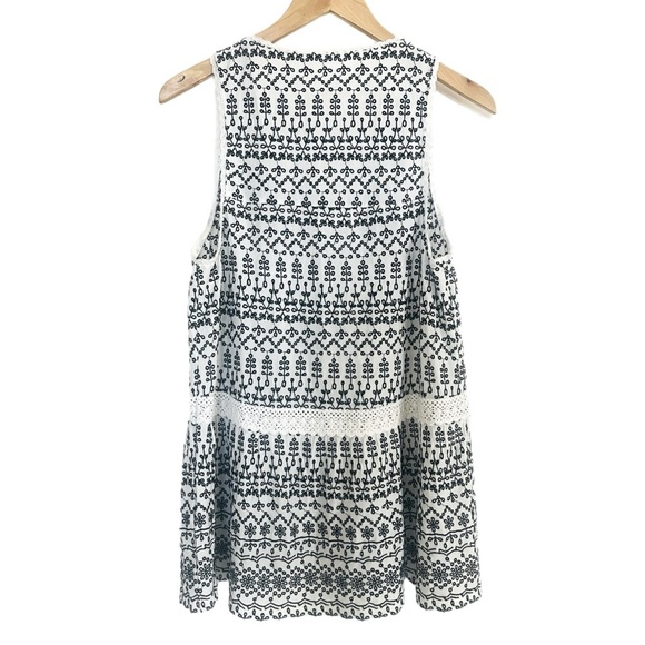 NWOT Anthropologie Maeve Cammie Embroidered Peplum Top in Black and White in M - Picture 6 of 8